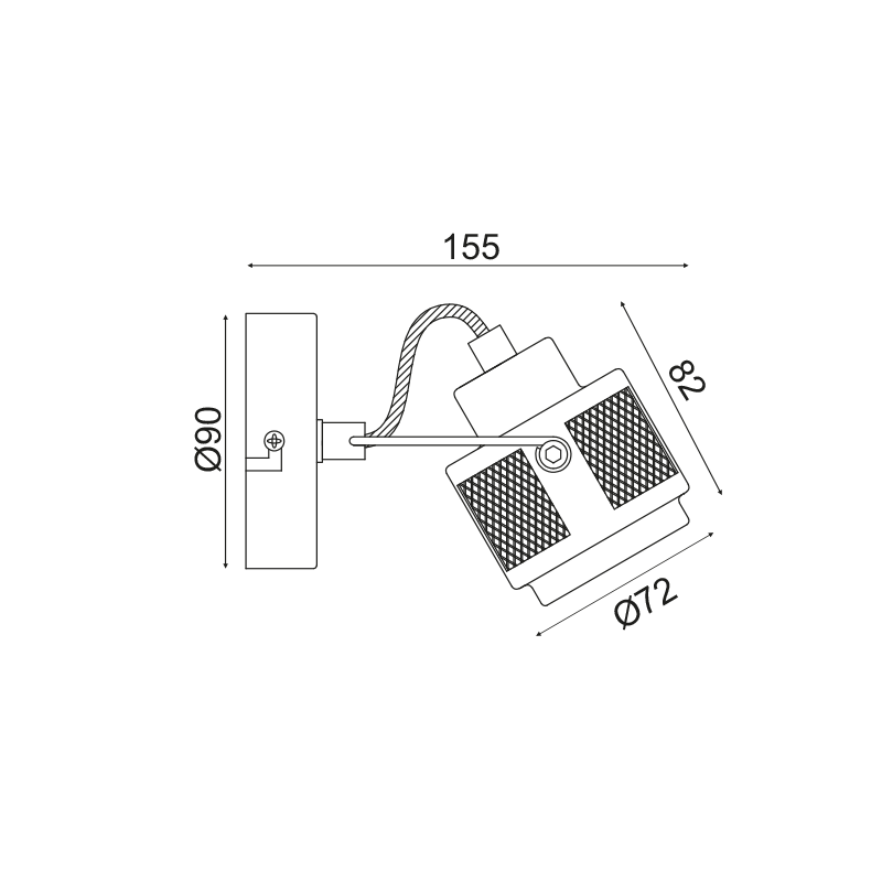 ^ PHASING OUT WALL MOUNTED LIGHTING 1ΧGU10 GREY METALLIC 16Χ9Χ9CM KRYPTON AR2091W16G