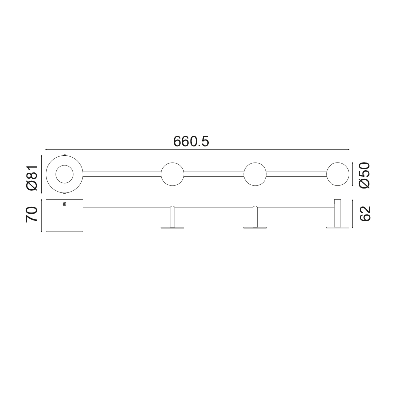 ^ PHASING OUT WALL MOUNTED LIGHTING 1ΧE27 BLACK METALLIC 66Χ7Χ8CM VALENTINO ZM711W66BK