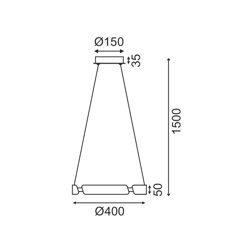 ^ PHASING OUT PENDANT LIGHTING LED 23W 3000K 1840LM BRASS ALUMINUMLIC D40XH150CM THEMIDA ZM18LEDP40AB