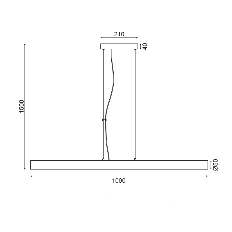 ^ PHASING OUT PENDANT LIGHTING LED 36W 3000K 2880LM 360º WHITE METALLIC+PVC 100XD5XH150CM YODA ZM31LEDP100WH