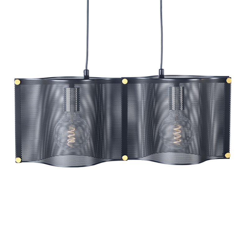 ^ PHASING OUT PENDANT LIGHTING 2ΧΕ27 BLACK METALLIC 57Χ20ΧH120CM MORDOR HM842P57BK