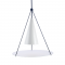 ^ PHASING OUT PENDANT LIGHTING 1XE27 WHITE+BLACK METALLIC+ GLASS D50XH140CM TEMPLE HM281P50WB