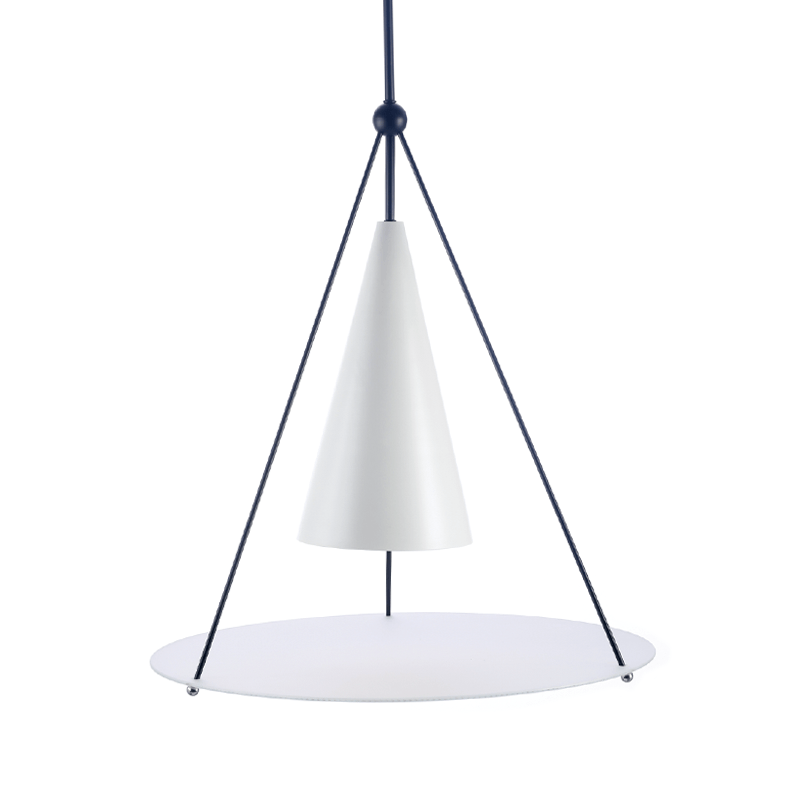 ^ PHASING OUT PENDANT LIGHTING 1XE27 WHITE+BLACK METALLIC+ GLASS D50XH140CM TEMPLE HM281P50WB