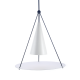 ^ PHASING OUT PENDANT LIGHTING 1XE27 WHITE+BLACK METALLIC+ GLASS D50XH140CM TEMPLE HM281P50WB