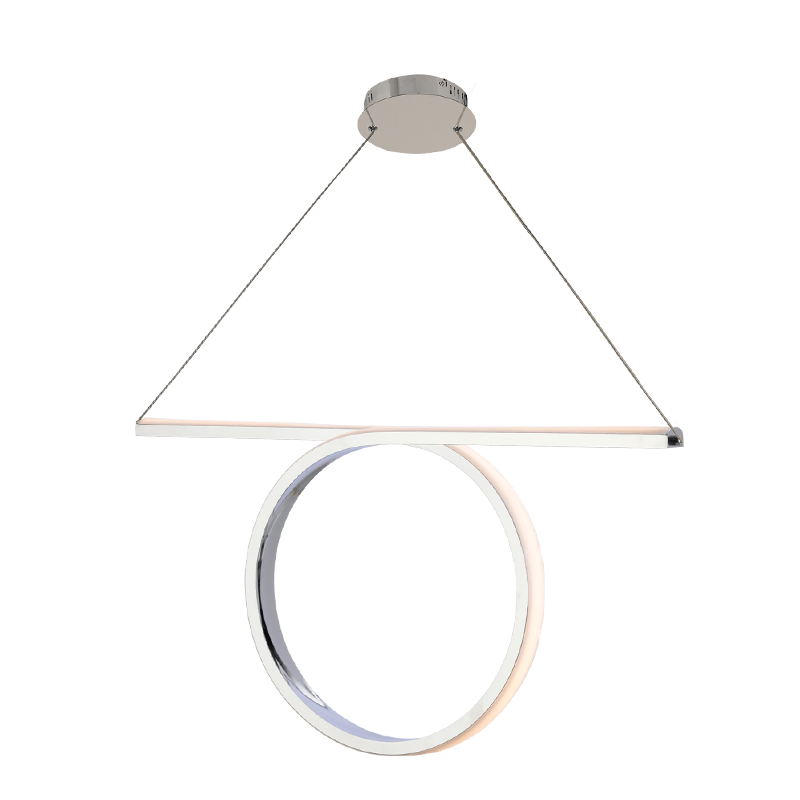 ^ PHASING OUT PENDANT LIGHTING LED 32W 3000K 1920LM CHROME ALUMINUM 64Χ17ΧΗ120CM ZERO HM98LEDP64CH