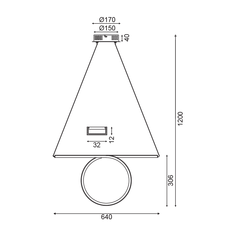 ^ PHASING OUT PENDANT LIGHTING LED 32W 3000K 1920LM CHROME ALUMINUM 64Χ17ΧΗ120CM ZERO HM98LEDP64CH