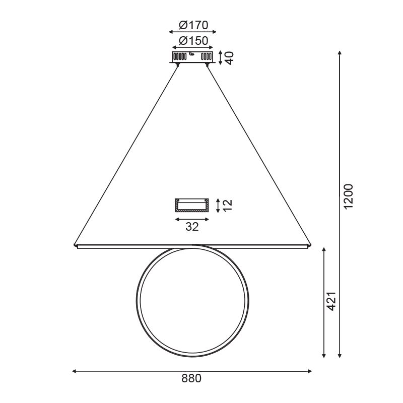 ^ PHASING OUT PENDANT LIGHTING LED 43W 3000K 2580LM CHROME ALUMINUM 88Χ17ΧΗ120CM ZERO HM98LEDP88CH
