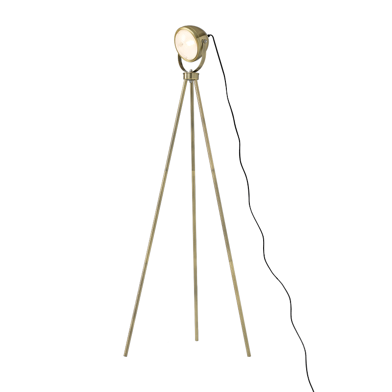 PHASING OUT FLOOR LUMINAIRE 1XE14 METALLIC BRASS + GLASS COLOR: antique brass 56×56×Η145CM HARLEY ML306131FBR