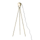 PHASING OUT FLOOR LUMINAIRE 1XE14 METALLIC BRASS + GLASS COLOR: antique brass 56×56×Η145CM HARLEY ML306131FBR