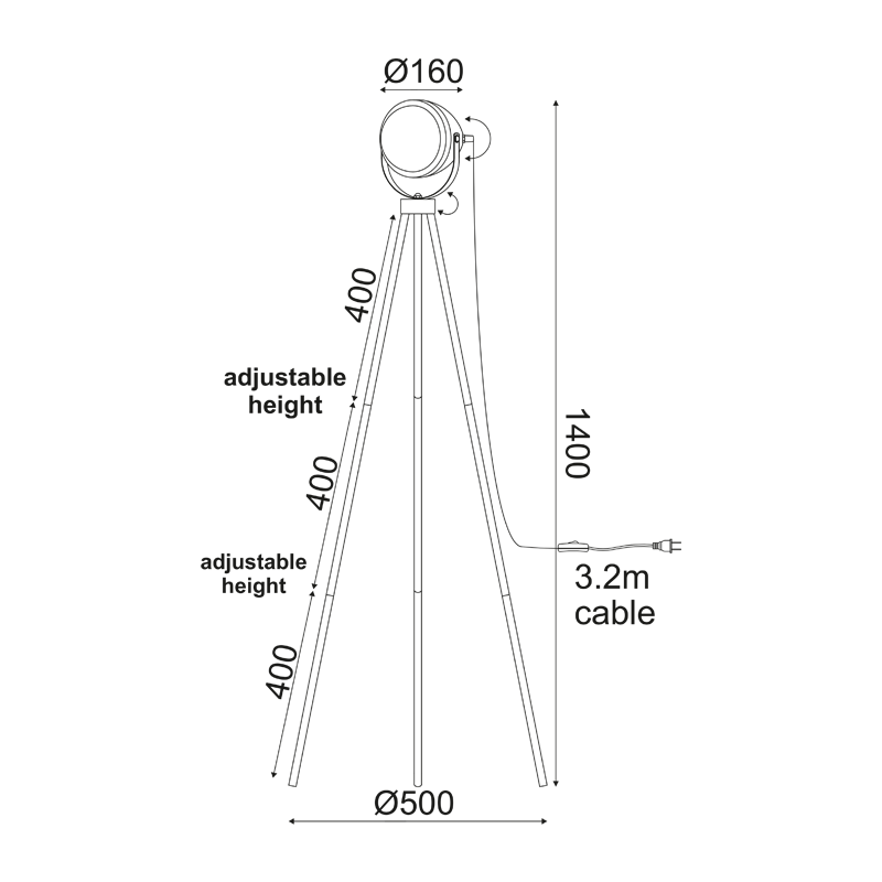 PHASING OUT FLOOR LUMINAIRE 1XE14 METALLIC BRASS + GLASS COLOR: antique brass 56×56×Η145CM HARLEY ML306131FBR