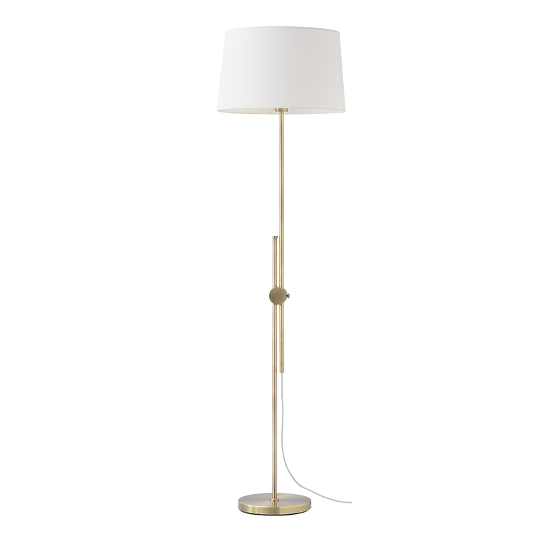 PHASING OUT FLOOR LUMINAIRE 1XE27 BRASS + WHITE SHADE, COLOR:antique brass Φ43×Η152CM MALLORCA ML306421FB