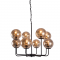 ^ PHASING OUT PENDANT L/F 8ΧΕ14 AMBER GLASS +METAL BLACK Φ65ΧΗ120CM DELOS OD905808PAM