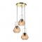 ^ PHASING OUT BEIGE L/F 3ΧΕ27 GLASS AMBER+BRASS ΜΕΤΑL Φ30ΧΗ101CM DIAMONDRA V371483PA
