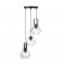 ^ PHASING OUT PENDANT 3XE27 GLASS CLEAR+BLACK MAT METAL Φ30ΧΗ101CM DIAMONDRA V371483PC