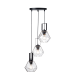^ PHASING OUT PENDANT 3XE27 GLASS CLEAR+BLACK MAT METAL Φ30ΧΗ101CM DIAMONDRA V371483PC
