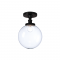 ^ PHASING OUT CEILING L/F 1ΧΕ27 BLACK METAL+GLASS Φ25ΧΗ38CM TARO OD90151CB
