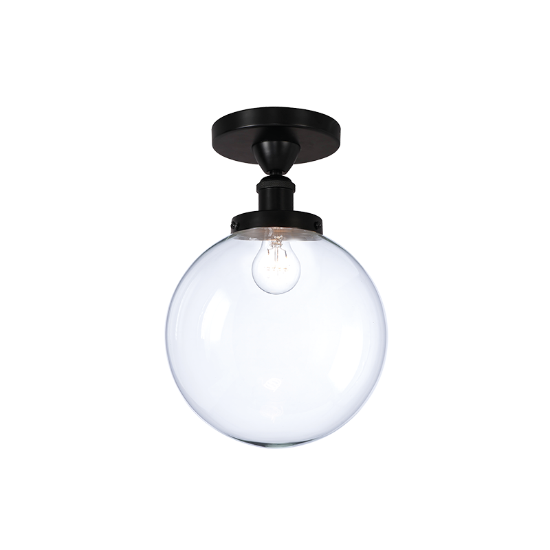 ^ PHASING OUT CEILING L/F 1ΧΕ27 BLACK METAL+GLASS Φ25ΧΗ38CM TARO OD90151CB