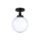 ^ PHASING OUT CEILING L/F 1ΧΕ27 BLACK METAL+GLASS Φ25ΧΗ38CM TARO OD90151CB