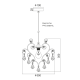 PHASING OUT HANGING METALL WITH CRISTALS 1XE27 ZIZI KS1352P1WG