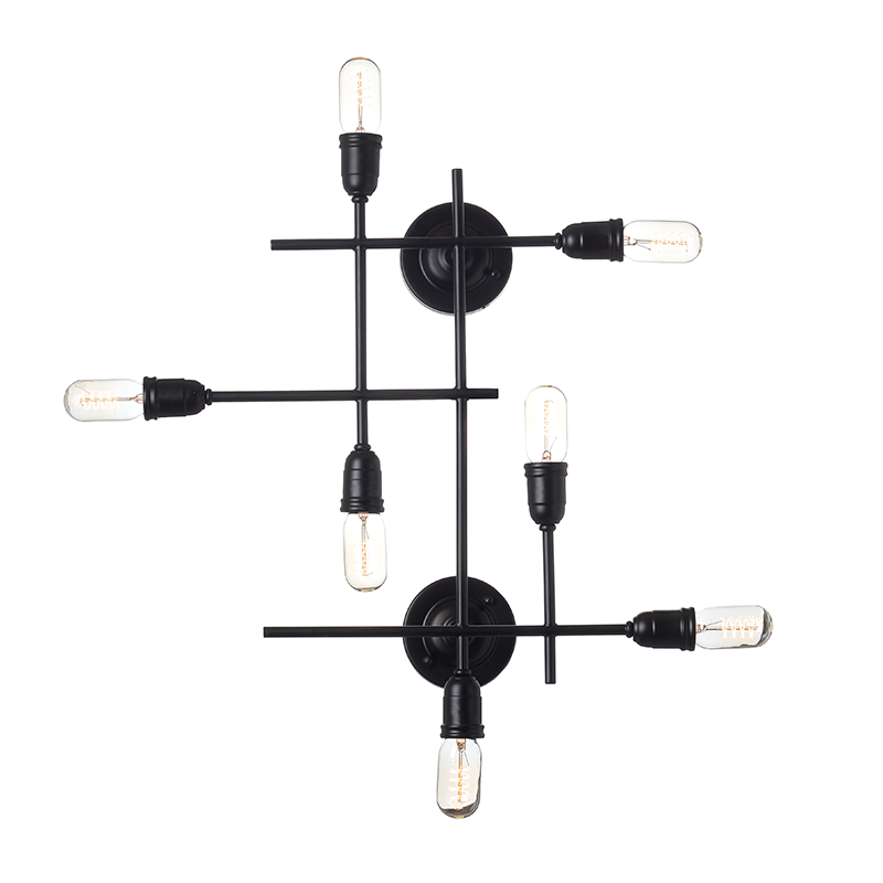 ^ PHASING OUT WALL LUMINAIR 7ΧΕ27 METAL BLACK 82Χ75Χ15CM COBRA EG166597WB