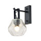 ^ PHASING OUT WALL MOUNT LUMINAIRE 1XE27 GLASS TRANSPARENT+ BLACK MATTE METAL Φ18×23,5×30CM DIAMONDRA V371481WC