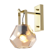 ^ PHASING OUT WALL MOUNT LUMINAIRE 1XE27 GLASS UMBER + BRASS METAL Φ18Χ23,5Χ30CM DIAMONDRA V371481WA