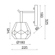 ^ PHASING OUT WALL MOUNT LUMINAIRE 1XE27 GLASS UMBER + BRASS METAL Φ18Χ23,5Χ30CM DIAMONDRA V371481WA