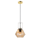 ^ PHASING OUT PENDANT 1XE27 GLASS AMBER + BRASS METAL Φ18ΧΗ120CM DIAMONDRA V371481PA