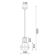 ^ PHASING OUT PENDANT 1XE27 GLASS AMBER + BRASS METAL Φ18ΧΗ120CM DIAMONDRA V371481PA