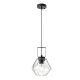 ^ PHASING OUT PENDANT 1XE27 GLASS TRANSPARENT + BLACK MATTE METAL Φ18ΧΗ120CM DIAMONDRA V371481PC