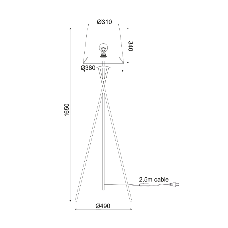 PHASING OUT FLOOR LUMINAIRE 1XE27 METALLIC WHITE+ CANE COLOR:white shade /MAT WHITE METAL Φ38ΧΗ152CM AGATHA ML307211FW