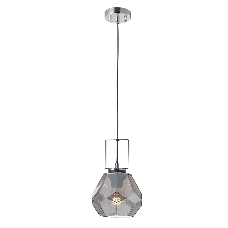 ^ PHASING OUT PENDANT 1XE27 GLASS TINT + CHROME METAL Φ18ΧΗ120CM DIAMONDRA V371481PG