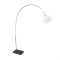 PHASING OUT FLOOR LUMINAIRE BLACK MARBLE BASE WHITE GLASS 1XE27 MATILDA MF70261B