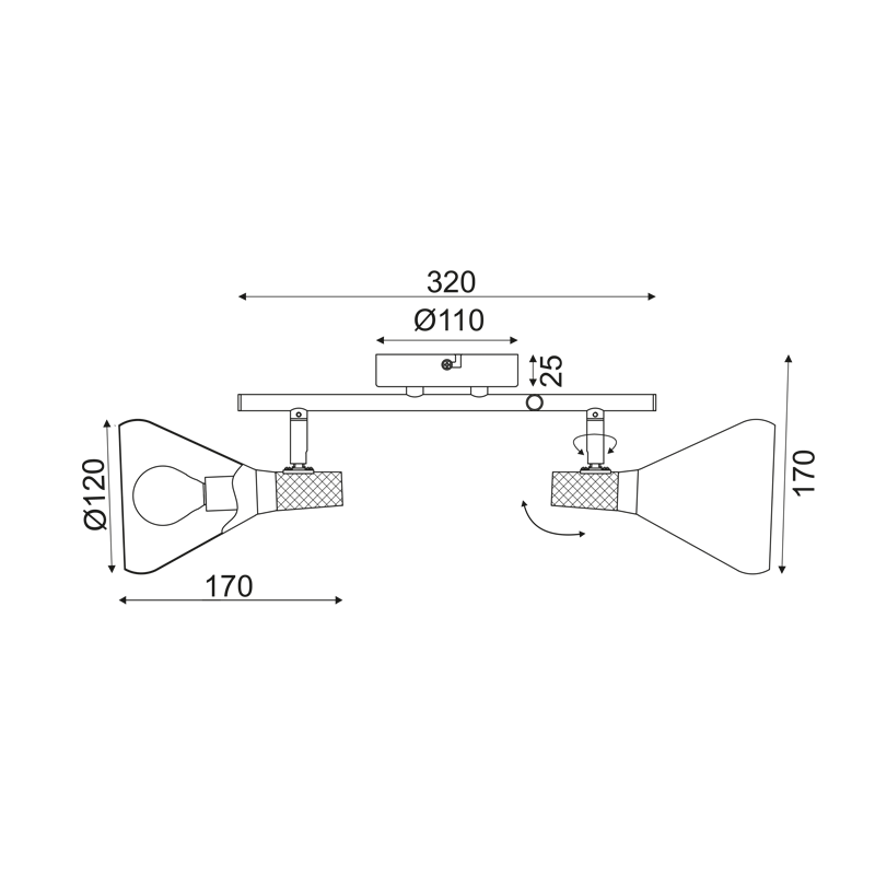 ^ PHASING OUT WALL MOUNTED LUMINAIRE 2ΧΕ14 METALLIC BLACK+ WOOD Φ12Χ32Χ17CM FJORD GN282CBK