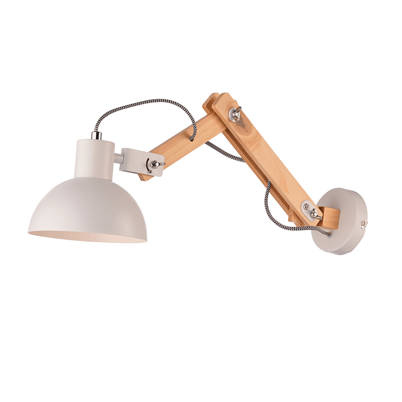 ^PHASHING OUT WALL MOUNTED LUMINAIRE 1XE27 WOOD + WHITE METALLIC 15Χ20Χ65CM MARRON GN99W1WW