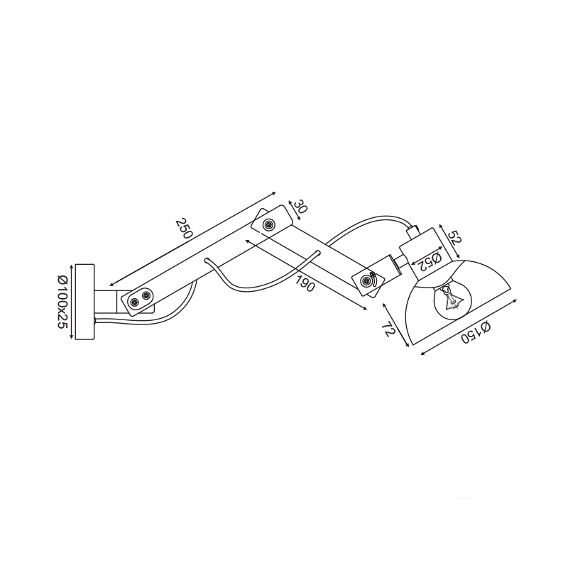 ^PHASHING OUT WALL MOUNTED LUMINAIRE 1XE27 WOOD + WHITE METALLIC 15Χ20Χ65CM MARRON GN99W1WW