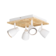^ PHASING OUT CEIL LUMINAIRE 4ΧGU10 METALLIC WHITE+WOOD 12,4X25Χ25CM MIYAGI GN544CWW