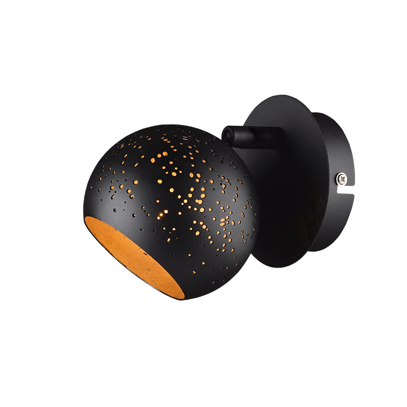 ^ PHASING OUT WALL MOUNTED 1ΧG9 METALLIC BLACK+ BRASS Φ10ΧΗ13,6CM PLANETARIO GN761CBB