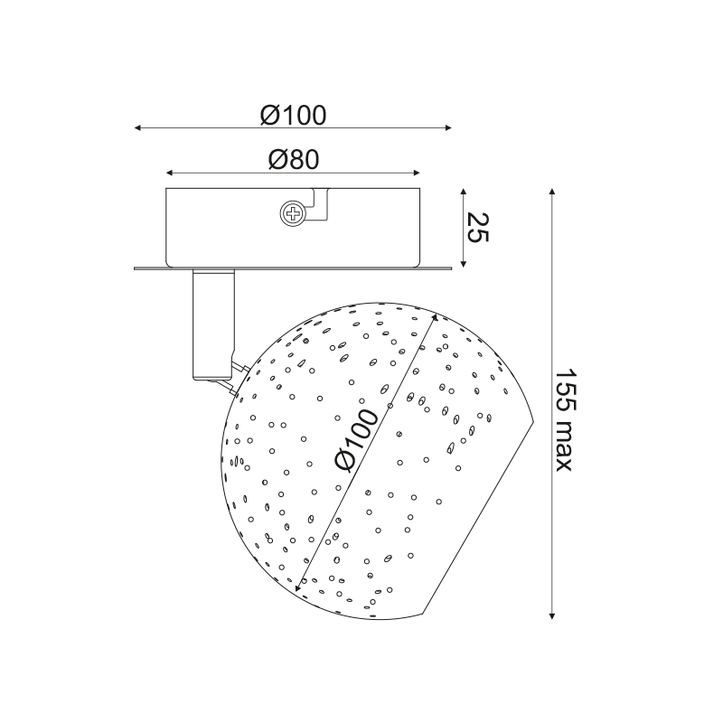 ^ PHASING OUT WALL MOUNTED 1ΧG9 METALLIC BLACK+ BRASS Φ10ΧΗ13,6CM PLANETARIO GN761CBB
