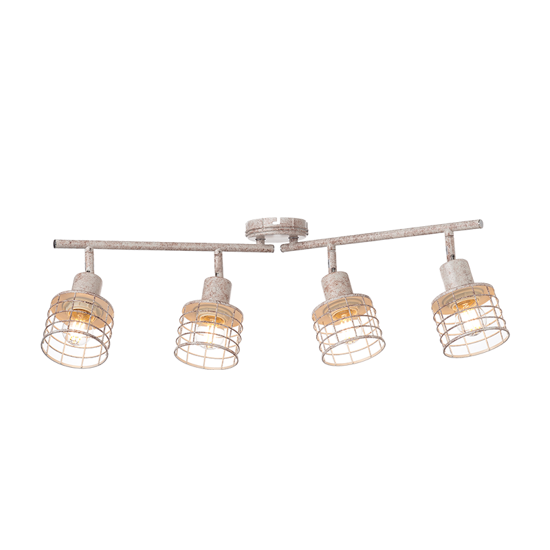 ^ PHASING OUT WALL MOUNTED LUMINAIRE 4ΧΕ27 METALLIC WHITE RUST 67,4Χ10ΧΗ21CM DUBLIN GN734CAW
