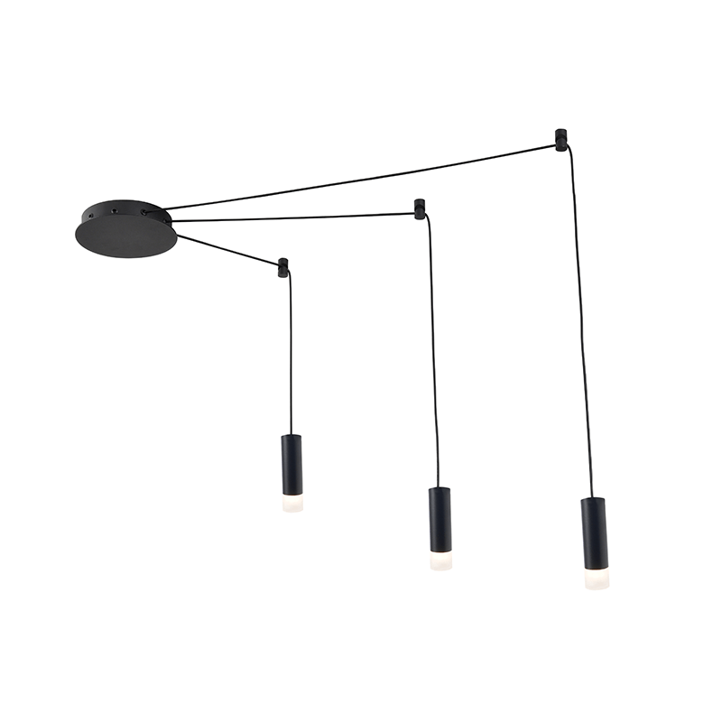 ^ PHASING OUT PENDANT/CEILING LIGHTING 3ΧG9 BLACK ALUMINUM3x D3,6XH13CM CABLE 0,4-0,8-1M 3HOOKS TERES YL22C3BK