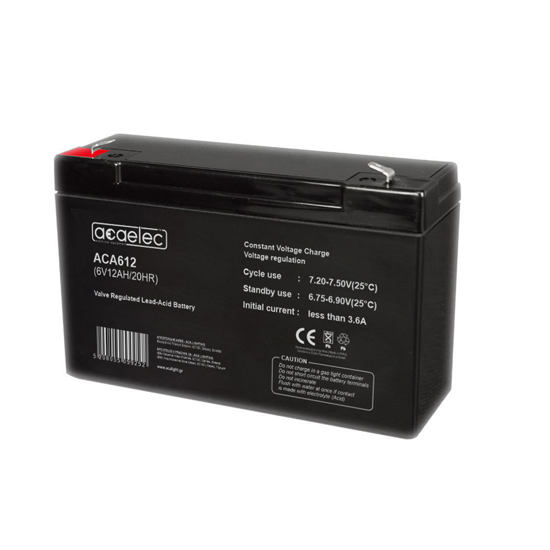 BATTERY AGM VRLA 6V 12AH/20HR (F1 terminal) ACA612