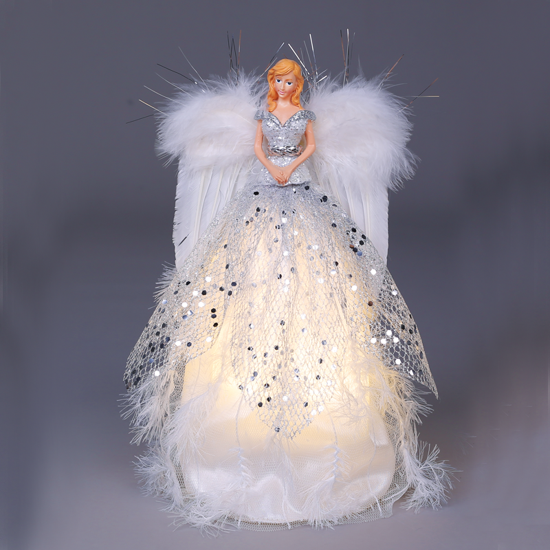 ^ DECO FABRIC ANGEL WITH LED LIGHT 30CM X123008