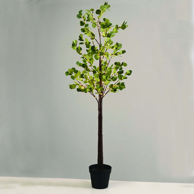 ^EUCALYPTUS LEAF TREE 240 WW LED ADAPΤ:4,5V IP44 H:180cm POT 5m LEAD CABLE^ X102401449
