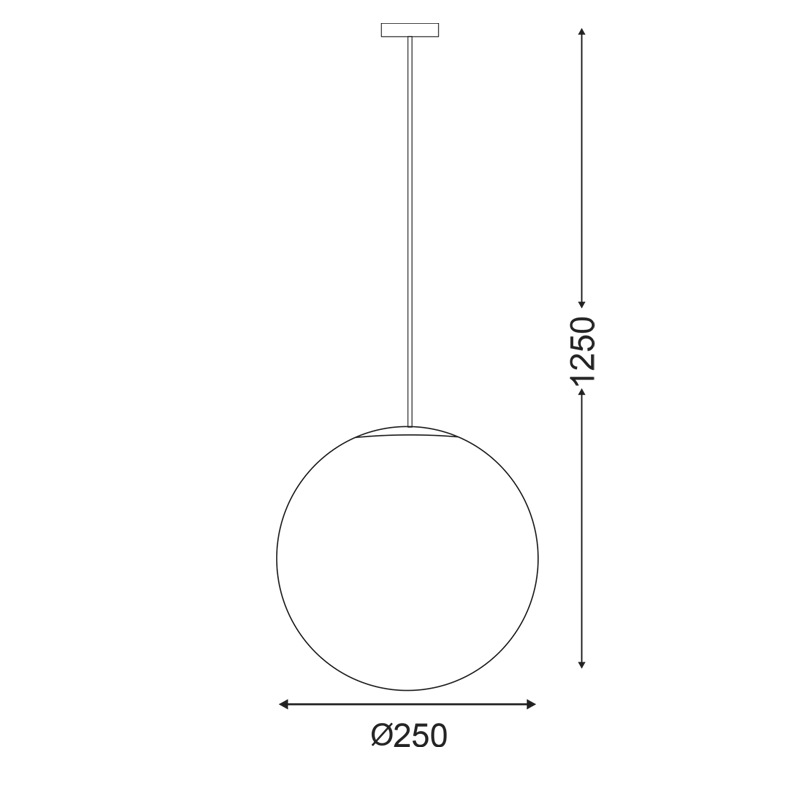 HANG LIGHT PMM Φ250 PMM SMOKY AC.18250KSM
