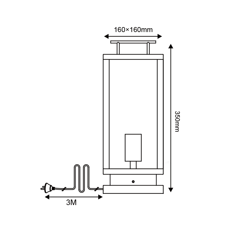 ^SAND BLACK TABLE/FLOOR LUMINAIRE CELIA 1XE27 IP44 WITH CABLE, PLUG & CLEAR GLASS CELIA1FPLBK