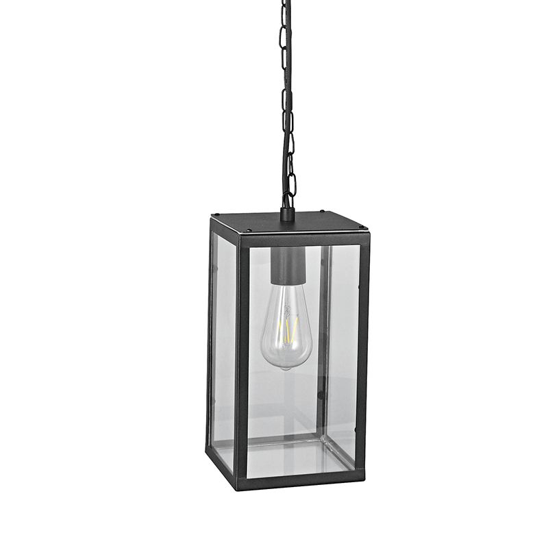 ^SAND BLACK PENDANT LUMINAIRE CELIA 1XE27 IP44 WITH CLEAR GLASS CELIA1PBK