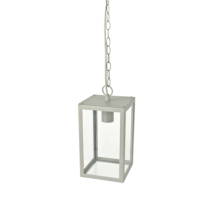 ^SAND GREY PENDANT LUMINAIRE CELIA 1XE27 IP44 WITH CLEAR GLASS CELIA1PG