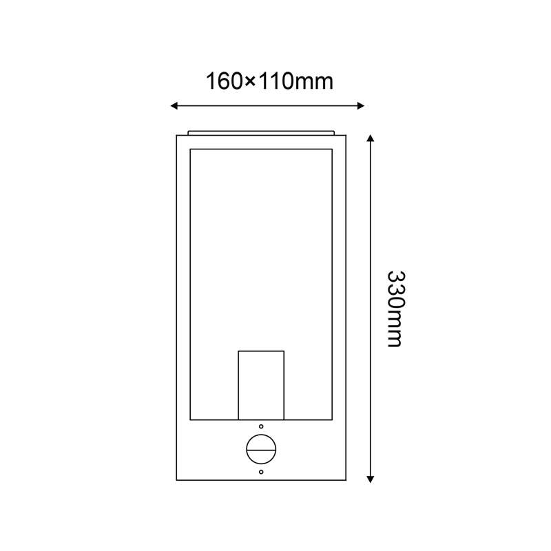 ^SAND BLACK WALL LUMINAIRE CELIA 1XE27 IP44 WITH CLEAR GLASS & PIR-LUX SENSOR CELIA1WBKPIR