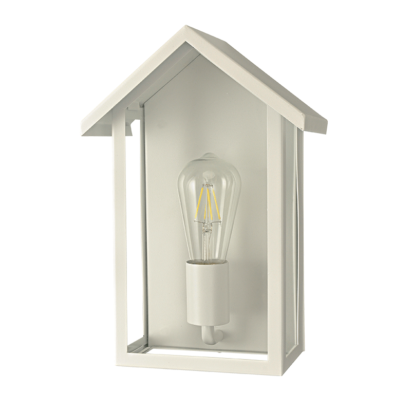 ^SAND WHITE WALL LUMINAIRE CELIA H 1XE27 IP44 WITH CLEAR GLASS CELIAH1WWH